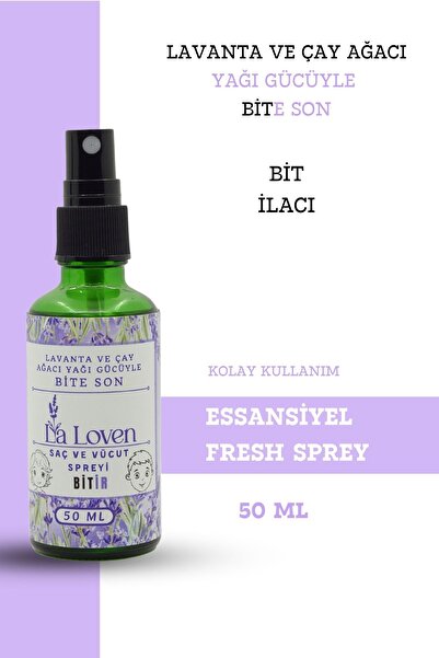 LaLoven Bitir:Saç ve Vücut Spreyi - 50 ml - Lavanta ve Çay Ağacı ile Koruma