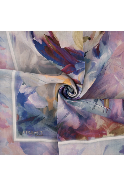 PİRAMİT Naturel Desenli Eşarp