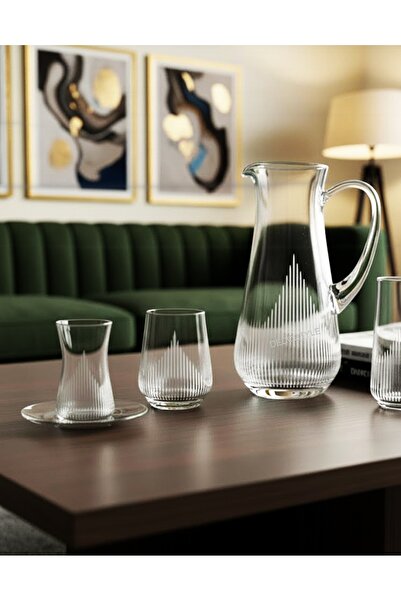 Paşabahçe Hisar 25 Parça 6 Kişilik Çeyizlik Bardak Seti - Sürahili Su ve Çay Takımı