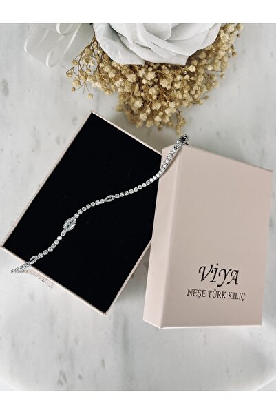 VİYA Silver Zirkon Taşlı Minimal Taşlı Suyolu Bileklik