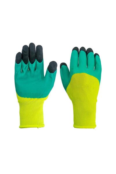 Titi 5473 قفازات مطلية بالنيتريل باللون الأصفر والأخضر للاستخدام العام - 10