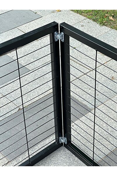 ORBO Metalprofilli kedi / köpek kafes çit 1M X 1M yükseklik:60 cm köpek oyun alanı Siyah renk