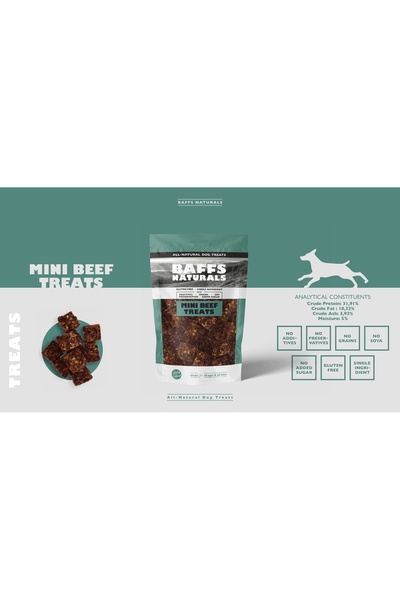 Baffs Naturals Avantaj Paketi Dana Mini Ödül %100 Doğal Köpek Ödül Maması 200gr