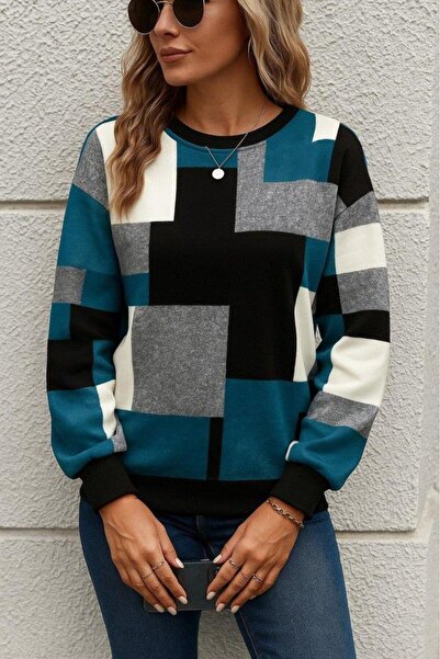 Wear Up Bluză de scafandru pentru femei, cu mânecă lungă, cu decolteu, cu imp...