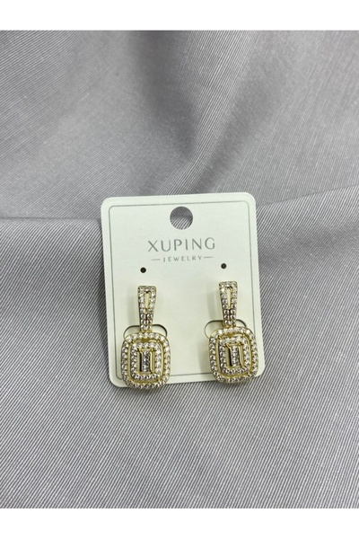 XUPING JEWELRY 14K RENK PIRLANTA MODEL BAGET TAŞLI KÜPE