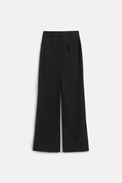 VATKALI High-Waisted Palazzo Pants with Double Belt Detail