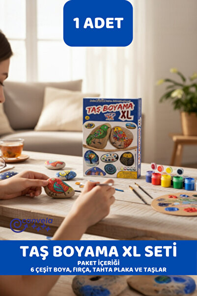Bee Games Taş Boyama XL 6 Yaş Üstü Çocuklar Için Zeka Geliştirici 6 Renk Akrilik Boyalı Fırçalı Aktivite Seti