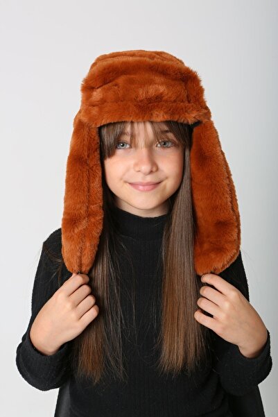 FELLMENS Girl's Beret Hat - Tile Plush, Fur and Snaps