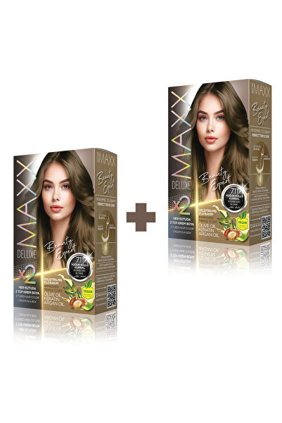 MAXX DELUXE 2'li Beauty Expert Set Saç Boyası 7.11 Yoğun Küllü Kumral