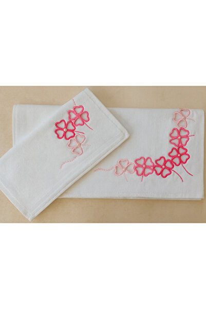 EMİLLİE КЕСМЕ НАКИШЛІ КАДІФЕ АНАЛІ КІЗЛІ ХАВЛУ СЕТ (30X50CM - 50X90CM СЕТ)