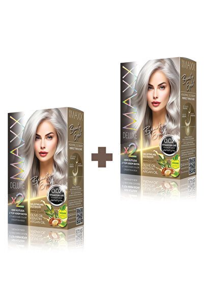 MAXX DELUXE 2'li Beauty Expert Set Saç Boyası 0.02 Titanyum Gri