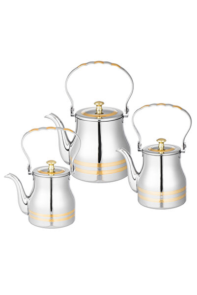 Dania طقم براد شاي من الاستانلس استيل 3 قطع (0.7 ليتر +0.9 ليتر +1.2 ليتر )