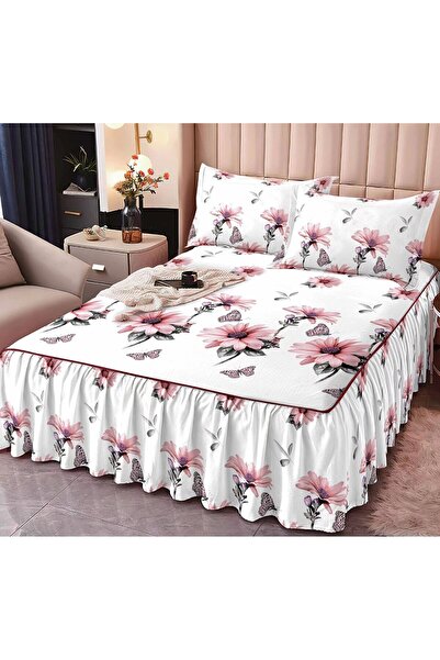 Happy Home Cearceaf de pat cu volane Finet , 160x200cm + 2 fete de perna 50x70cm