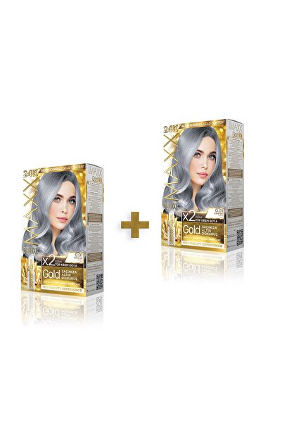 MAXX DELUXE 2'li Golden Beauty Set Saç Boyası 0.01 Füme Gri