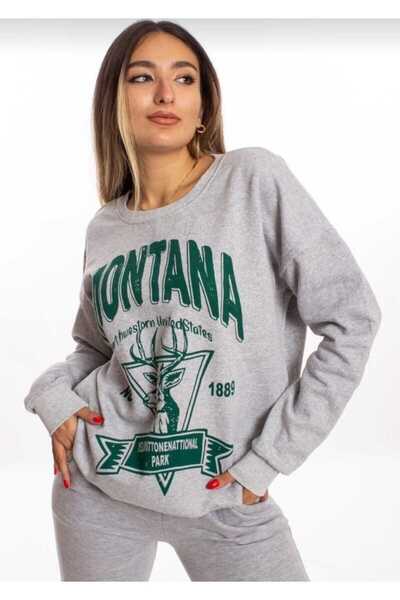 blackbonds Kadın Montana Baskılı Sweatshirt