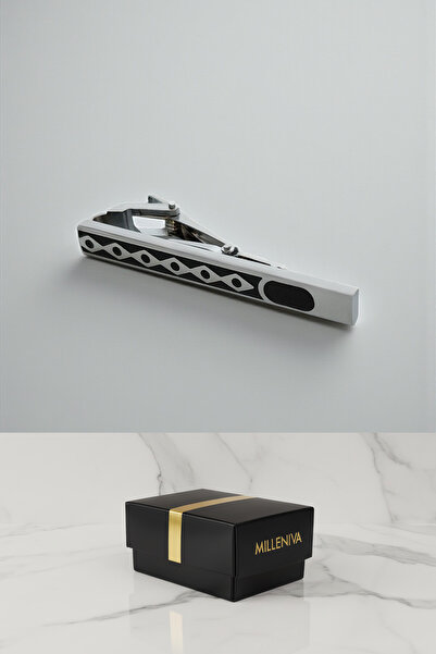 Milleniva Eyelet Pattern Black Breastpin