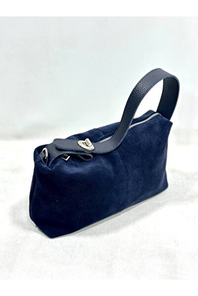 My Easy Shop حقيبة يد نسائية حقيبة كتف من جلد الغزال الأصلي