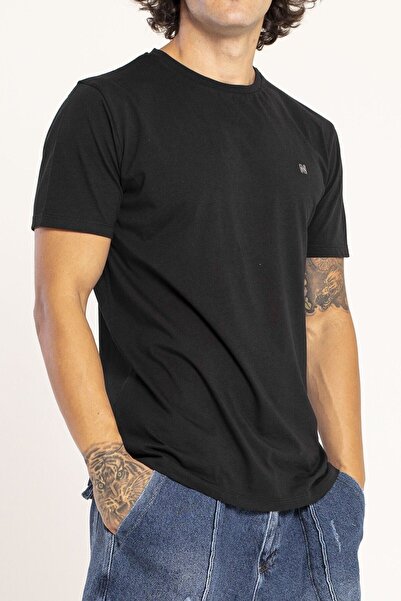 NORFOLK Ανδρικό μπλουζάκι VIGO 100% βαμβακερό με οβάλ κοπή και λαιμόκοψη μπλουζάκι μαύρο