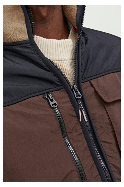 Jack & Jones Jack&jones 12247261 Jcolandscape Polar Sweat Zıp Polar Hırka Kahverengi