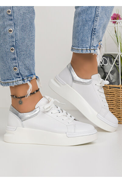 starlike White genuine leather casual shoes AW363