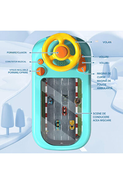 TrioStore Interactive Educational Toy Steering Wheel With Sounds And Music For Children 3+ Years Old Green