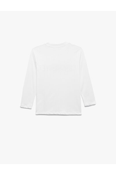 Koton Uzun Kollu Bisiklet Yaka Pamuklu Cumhuriyet Baskılı Tişört