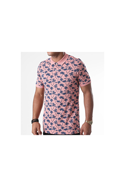 Jack & Jones Jack&Jones 12171702 - Ανδρικό μπλουζάκι Rosette/Slim Fit, Ροζ Ναυτικό Μπλε