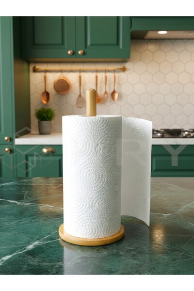 KRY Bambu Bambu Kağıt Havluluk | Mutfak & Banyo Düzenleyici Peçetelik Masa Üs...