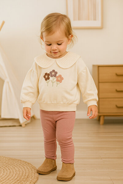 GMG Baby Baby Girl Set with Tie-Up Leggings, Flower and Collar, 6 Months, 9 M...
