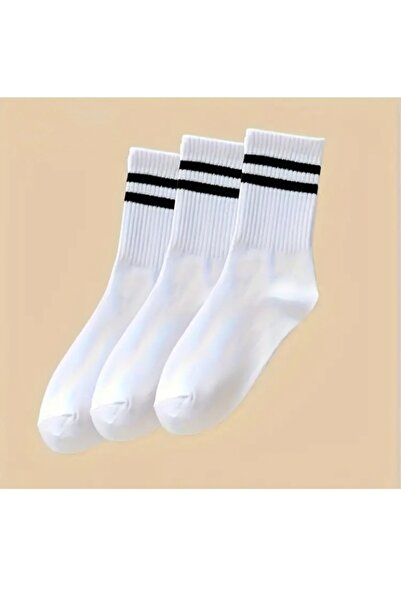 DERMİNA 6 Pairs of White College Socks Cotton
