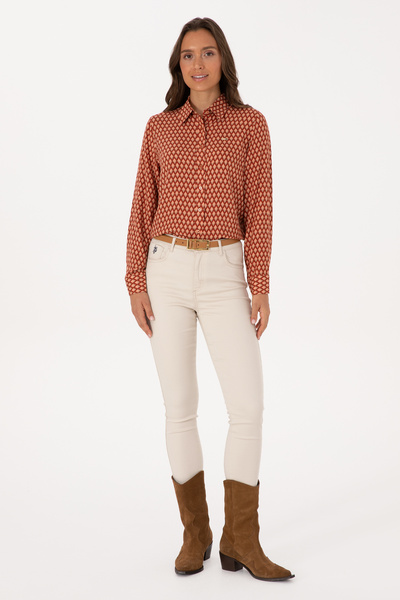 U.S. Polo Assn. Kadın Somon Uzun Kollu Gömlek 50317243-VR047