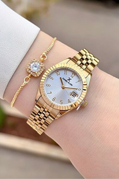Daniel Klein Altın Renk 2 Yıl Garantili 28 Mm Kadın Kol Saati ve Bileklik