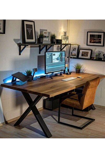 Genel Markalar Demir Ayaklı Ahşap Oyuncu Masası Bilgisayar Masası