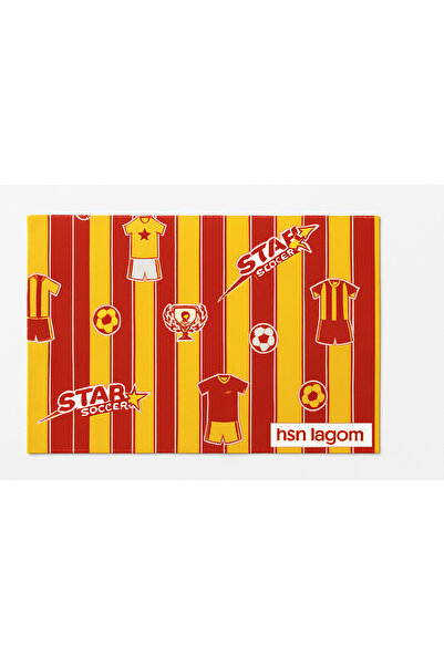 HSN LAGOM غطاء وسادة أصفر وأحمر