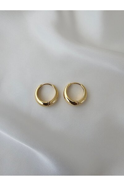 Zivazer Store Kadın çelik kararmaz xuping 14k gold renginde kalın halka küpe