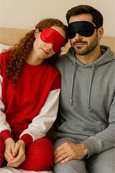 MPY GLOBAL Mască de dormit din satin de mătase 100%, bandă pentru ochi, set d...