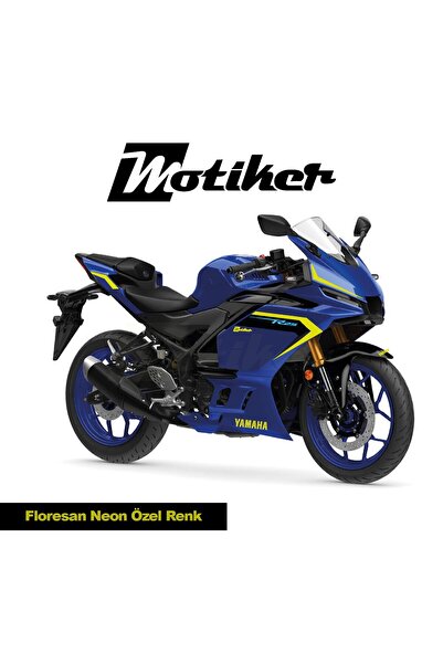 Motiker Yamaha YZF-R25 Sticker Set 2025 Uyumlu Floresan Neon Sarı Set