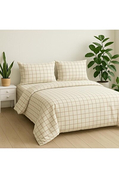 rabiatekstil ملاءة سرير مطاطية كبيرة الحجم من كريم كراميل