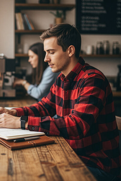 modacix Kırmızı Ekose Oduncu Erkek Gömlek