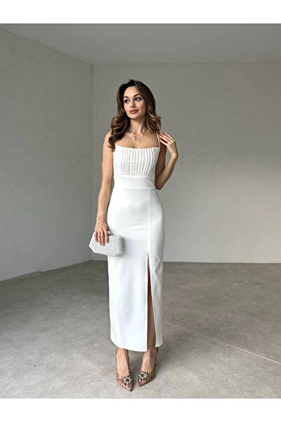 Diemmood Kadın Drapeli Yırtmaçlı Elbise