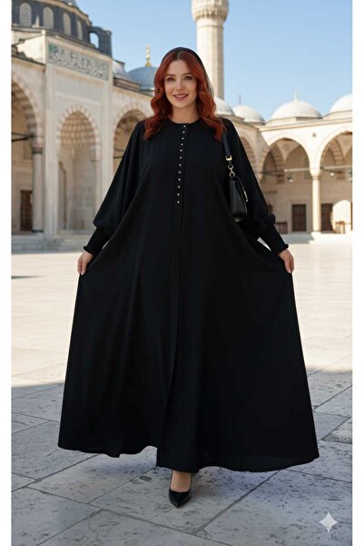 GigiTex MEDİNE İPEĞİ FERMUARLI FERACE BOY 1.55 cm STANDART BEDEN OVERSİZE 44-- 60 BEDEN