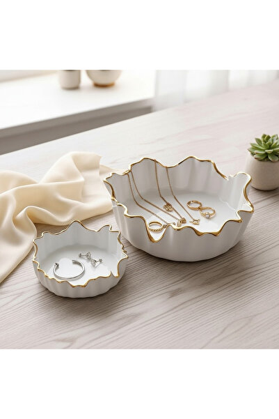 ODİ HOME 2-Piece Gilded Stone Makeup Jewelry Box Multi-Purpose Desktop Box Or...