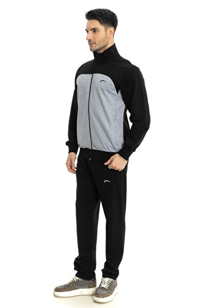 Cramp Spor طقم بدلة رياضية عصرية مطرزة بأرجل مستقيمة وأكمام بسحاب