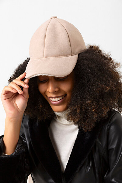 FELLMENS Unisex Beige Suede Cap Hat