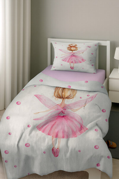 Bebişim Halı مجموعة مفروشات أطفال مفردة منقوشة من Ballerina Princess Fairy Girl