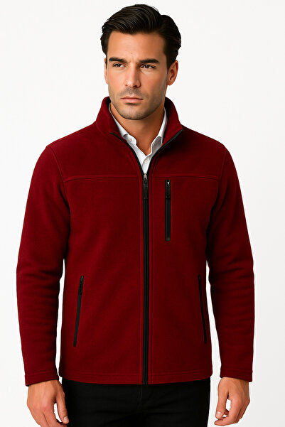 VEGA PORT Μπουφάν Unisex Claret Red Bato γιακά με φερμουάρ και 3 τσέπες εξωτερικού χώρου