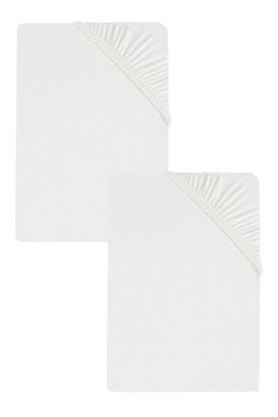 COTENCONCEPT 2 Pieces Plain Cotton Single 120 X 200 X 30 cm Elastic Combed Cotton Bedsheet