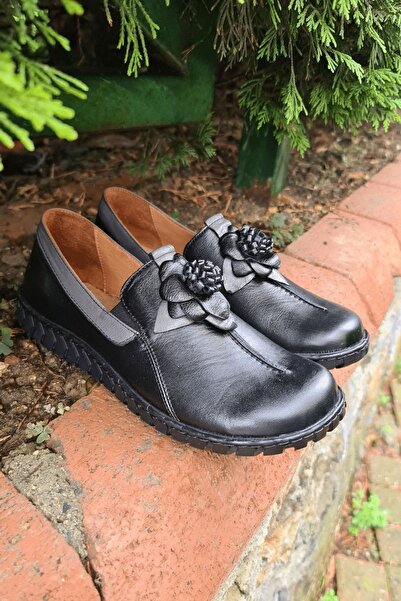 İNZE AYAKKABI Black Gray Leather Casual Shoes Model Name: Baku