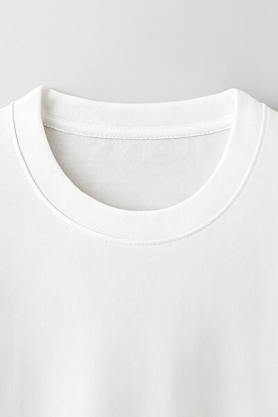 DOAYS Erkek Beyaz Bisiklet Yaka Basic Pamuk T-shirt Dawrazz-401