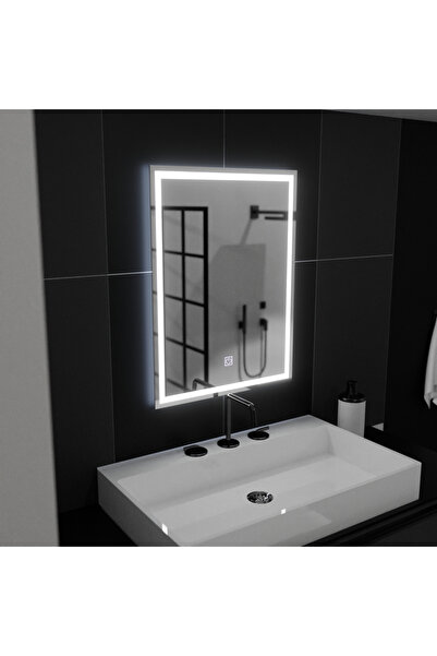 KORMAN Oglindă LED dreptunghiulară 50x70 cm, FRAME Basic Touch, reglabilă, lumină rece 6000K, modernă